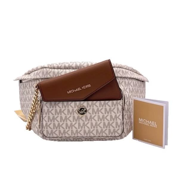 MICHAEL KORS Maisie Large Pebbled Leather 2 in 1 Sling Pack Waist Belt Bag Cross - Picture 3 of 3